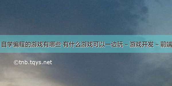 自学编程的游戏有哪些 有什么游戏可以一边玩 – 游戏开发 – 前端