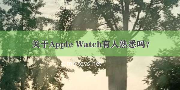 关于Apple Watch有人熟悉吗？