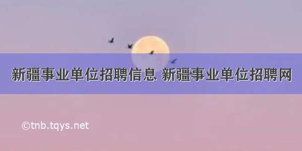 新疆事业单位招聘信息 新疆事业单位招聘网