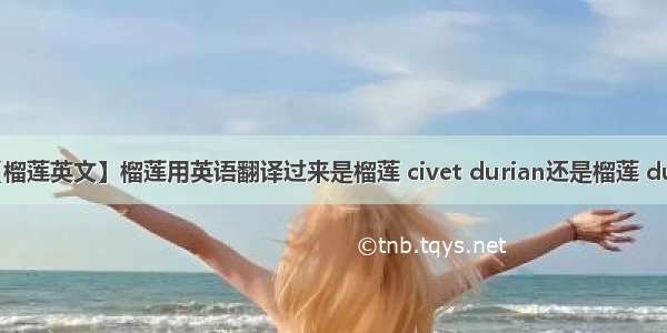 【榴莲英文】榴莲用英语翻译过来是榴莲 civet durian还是榴莲 dur...