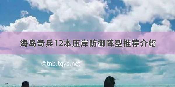 海岛奇兵12本压岸防御阵型推荐介绍