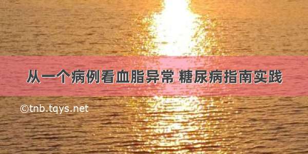 从一个病例看血脂异常 糖尿病指南实践