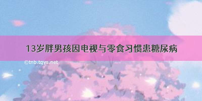 13岁胖男孩因电视与零食习惯患糖尿病