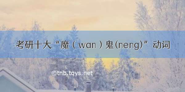 考研十大“魔（wan）鬼(neng)”动词