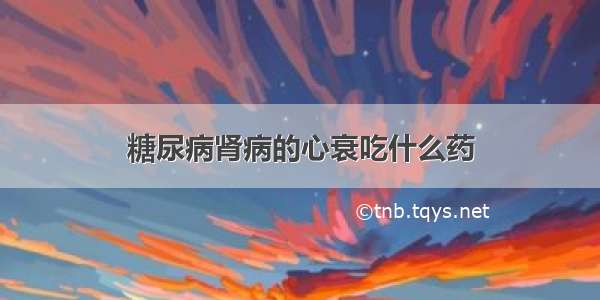 糖尿病肾病的心衰吃什么药