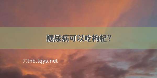 糖尿病可以吃枸杞？