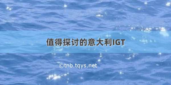 值得探讨的意大利IGT