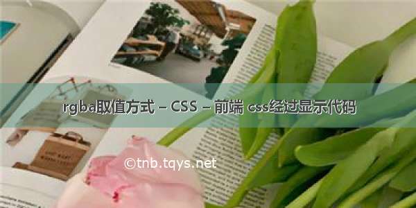 rgba取值方式 – CSS – 前端 css经过显示代码