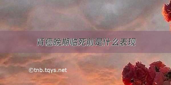 肾癌晚期临死前是什么表现