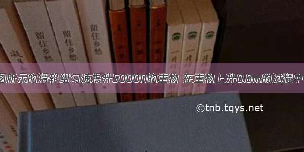 某工地用如图所示的滑轮组匀速提升5000N的重物 在重物上升0.8m的过程中 拉力的功率