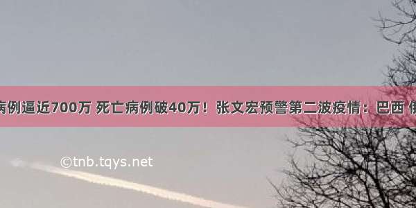 全球确诊病例逼近700万 死亡病例破40万！张文宏预警第二波疫情：巴西 俄罗斯 印度