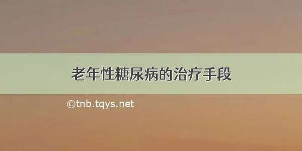 老年性糖尿病的治疗手段