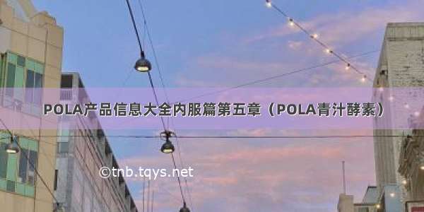 POLA产品信息大全内服篇第五章（POLA青汁酵素）