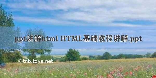 ppt讲解html HTML基础教程讲解.ppt