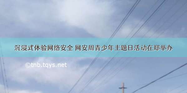 沉浸式体验网络安全 网安周青少年主题日活动在郑举办