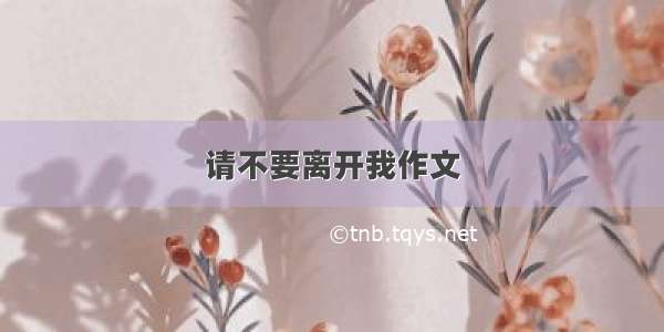 请不要离开我作文