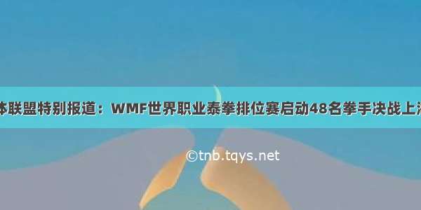 媒体联盟特别报道：WMF世界职业泰拳排位赛启动48名拳手决战上海滩