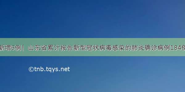 新增6例！山东省累计报告新型冠状病毒感染的肺炎确诊病例184例