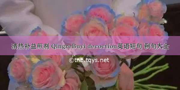 清热补益煎剂 QingreBuyi decoction英语短句 例句大全