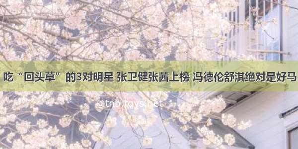 吃“回头草”的3对明星 张卫健张茜上榜 冯德伦舒淇绝对是好马