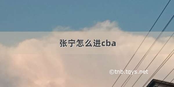 张宁怎么进cba