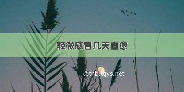 轻微感冒几天自愈