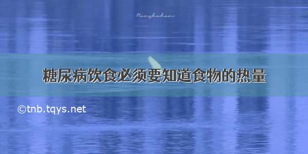 糖尿病饮食必须要知道食物的热量