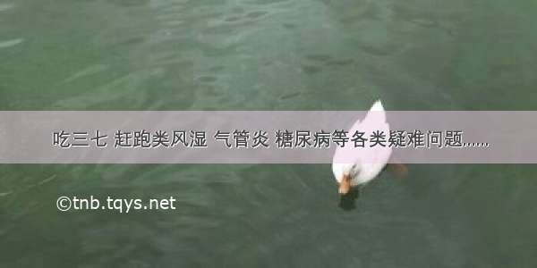 吃三七 赶跑类风湿 气管炎 糖尿病等各类疑难问题......