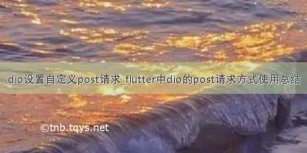 dio设置自定义post请求_flutter中dio的post请求方式使用总结