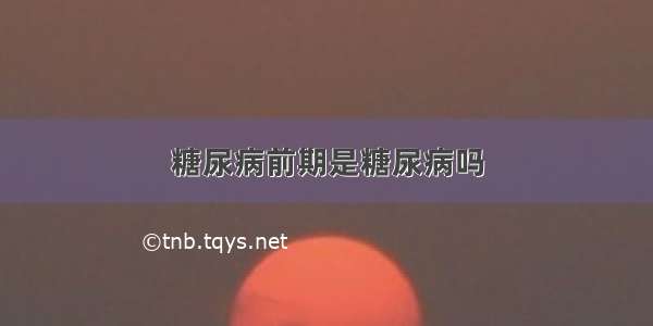 糖尿病前期是糖尿病吗