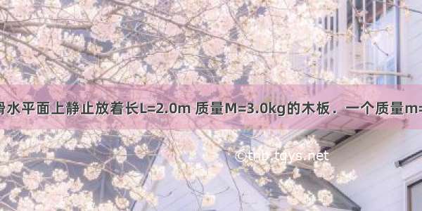 如图所示 光滑水平面上静止放着长L=2.0m 质量M=3.0kg的木板．一个质量m=1.0kg的小物