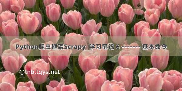 Python爬虫框架Scrapy  学习笔记 6 ------- 基本命令