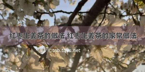 红枣生姜茶的做法 红枣生姜茶的家常做法