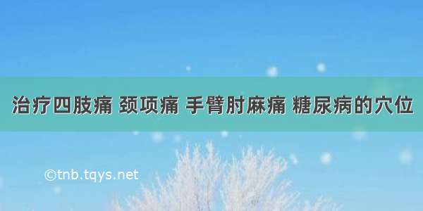 治疗四肢痛 颈项痛 手臂肘麻痛 糖尿病的穴位