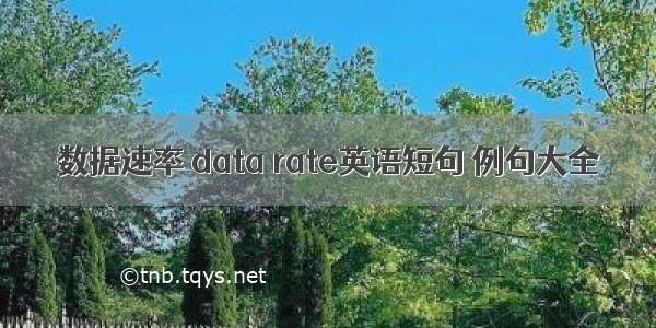 数据速率 data rate英语短句 例句大全