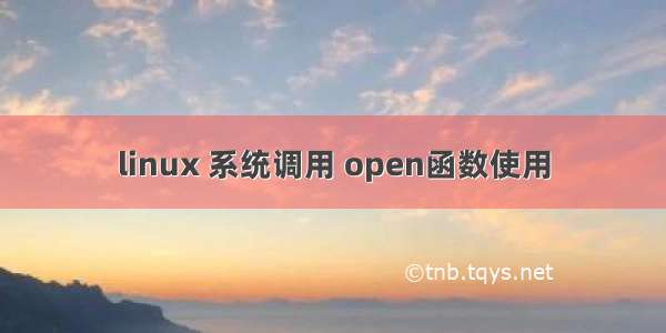 linux 系统调用 open函数使用