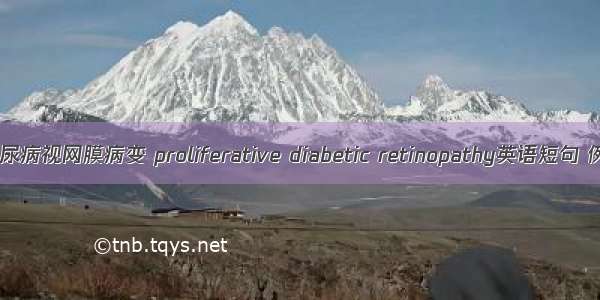 增生性糖尿病视网膜病变 proliferative diabetic retinopathy英语短句 例句大全