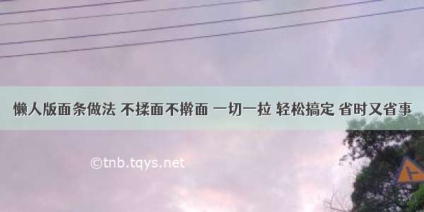 懒人版面条做法 不揉面不擀面 一切一拉 轻松搞定 省时又省事