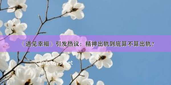 《遇见幸福》引发热议：精神出轨到底算不算出轨？