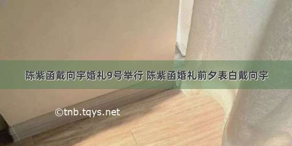 陈紫函戴向宇婚礼9号举行 陈紫函婚礼前夕表白戴向宇