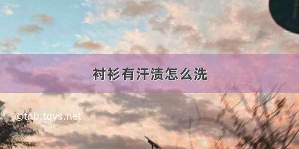 衬衫有汗渍怎么洗