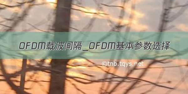 OFDM载波间隔_OFDM基本参数选择