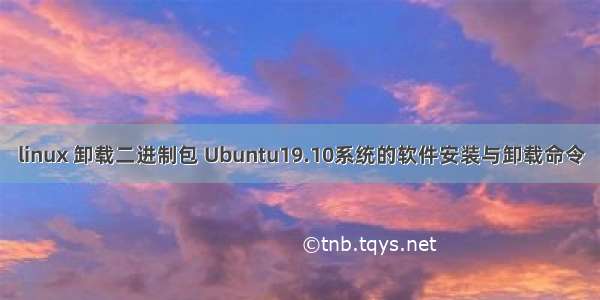 linux 卸载二进制包 Ubuntu19.10系统的软件安装与卸载命令