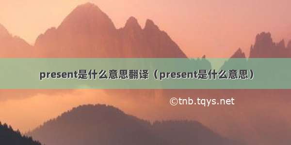 present是什么意思翻译（present是什么意思）