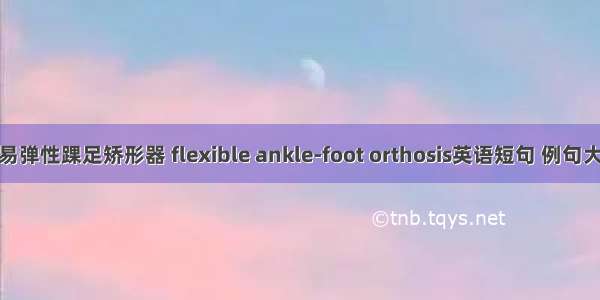 简易弹性踝足矫形器 flexible ankle-foot orthosis英语短句 例句大全