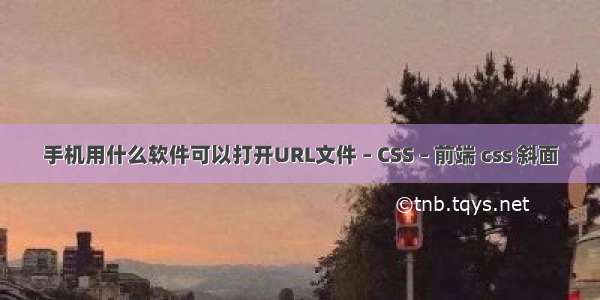 手机用什么软件可以打开URL文件 – CSS – 前端 css 斜面