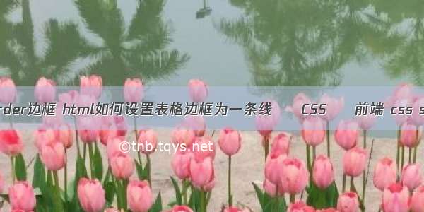 前端border边框 html如何设置表格边框为一条线 – CSS – 前端 css shapes