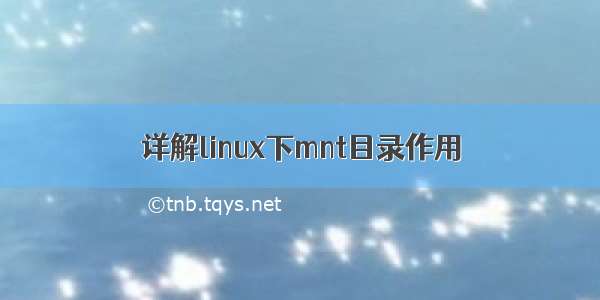 详解linux下mnt目录作用