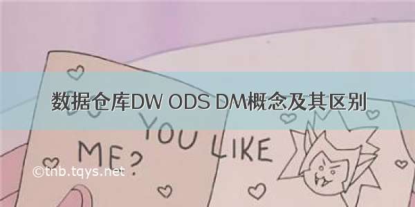 数据仓库DW ODS DM概念及其区别