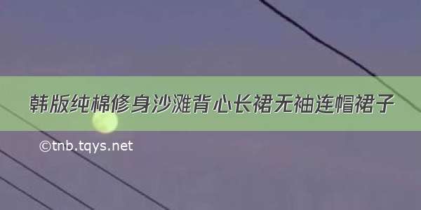 韩版纯棉修身沙滩背心长裙无袖连帽裙子